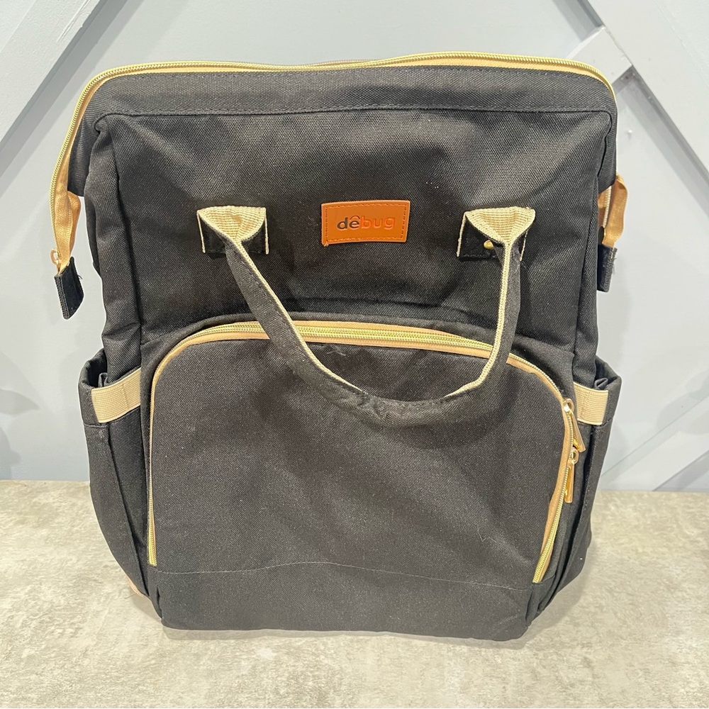 Black and Tan Diaper Bag